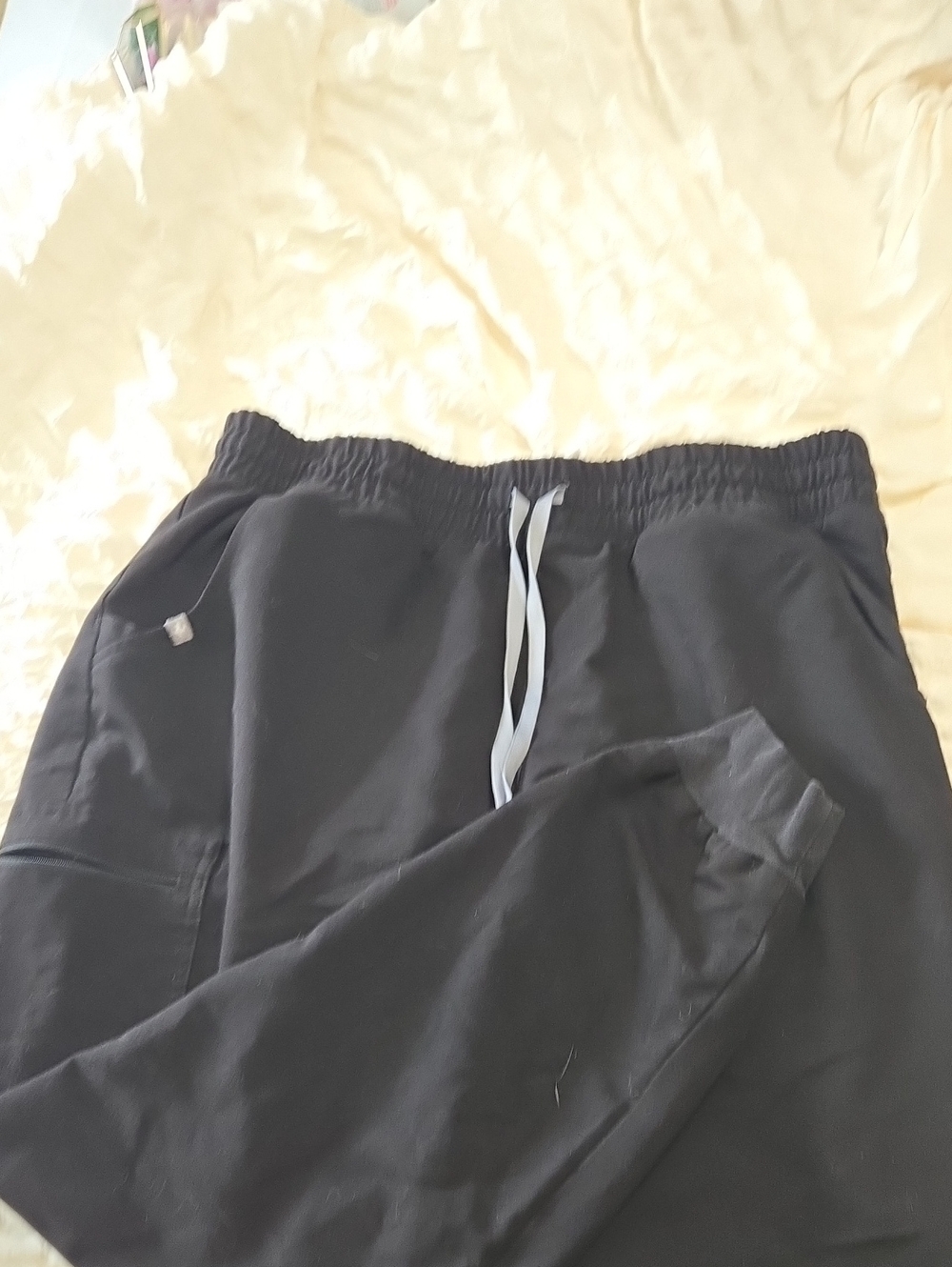 Figs Womens Black Elastic Waistband High Waist Zamora Joggers